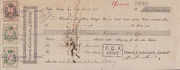 1915. DANMARK. Document (Prima Wexel Kr. 5000) With DANMARK STEMPELMÆRKE 2 Ex 75 ØRE ... () - JF367130 - Fiscaux