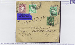 Ireland Airmail 1924 British ½d Newspaper Wrapper Dublin To Switzerland Via London-Paris Air Service, With Se ½d And 1½d - Posta Aerea