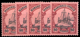 1901, Deutsche Kolonien Marshall Inseln, 21 (5), * - Islas Marshall