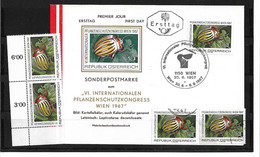 3035o: Österreich 1967, Pflanzenschutzkongress- Kartoffelkäfer, 4 Marken **/o, Plus FDC - Agriculture