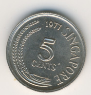 SINGAPORE 1977: 5 Cents, KM 2 - Singapour