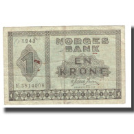 Billet, Norvège, 1 Krone, 1943, KM:15a, TTB - Norwegen