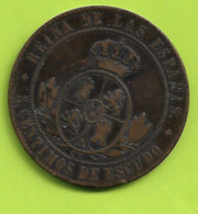 MONNAIE  ESPAGNE  5 CENTIMOS 1868  Plat04 - Pays Bas Espagnols