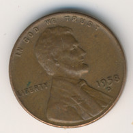 U.S.A. 1958 D: 1 Cent, KM 132 - 1909-1958: Lincoln, Wheat Ears Reverse