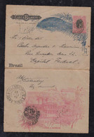 Brazil Brasil 1896 Stationery Lettercard SAO PAULO To RIO AMBULANTE CACHOEIRA Railway Postmark - Brieven En Documenten