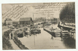 Delcampe - Péniches Dans Le Port à Nemours  (77)  Chargement Des Sables - Hausboote