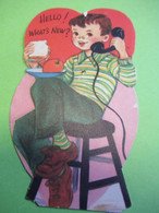 Saint Valentin/ Petite Carte Humoristique Avec Garçonnet Téléphonant En Mangeant Son Sandwich  /USA/1963   STVAL8 - Altri & Non Classificati