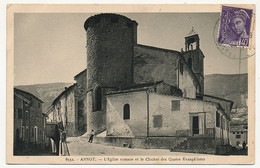 CPSM - ANNOT (Basses Alpes) - L'Eglise Romane Et Le Clocher Des Quatre Evangélistes - Other & Unclassified
