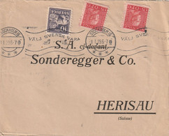 Suède Lettre Pour La Suisse 1929 - 1920-1936 Rouleaux I