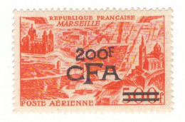 Reunion Timbre Neuf * Poste Aerienne PA N° 50 Charniere , Cote 30€ , Marseille Surcharge CFA 200F/500F - Ongebruikt