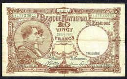 BELGIQUE - 20 Francs - 16/03/1945 - N° 11478X0602. - Altri & Non Classificati