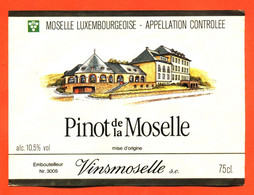 étiquette De Vin De Moselle Luxembourgeoise Pinot De La Moselle Vinsmoselle  - 75 Cl - Vin De Pays D'Oc