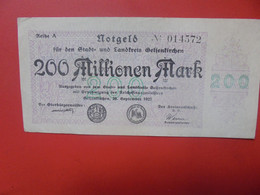 GELSENKIRCHEN 200 MILLIONEN MARK 1923 Circuler - Collections
