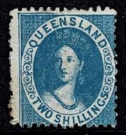 Queensland 1880 Chalon 2s Deep Blue P12 Wmk Crown And Q MH  SG 120 - Ungebraucht