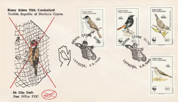 Turk. Cyprus 1990 WWF / Birds FDC - Oblitérés