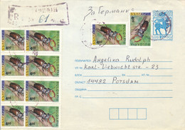 BULGARIEN  -  1994  ,  Ganzsachen-Umschlag Mit Mehrfachfrankatur Hirschkäfer Per Einschreiben Nach Potsdam - Covers