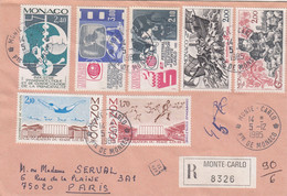 LETTRE RECOMMANDÉ MONTE-CARLO POUR PARIS. AFFRANCHISSEMENT PHILLATELIQUE - Covers & Documents