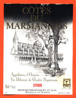 étiquette Vin Cotes Du Marmandais 1988 à 46140 - 75 Cl - Vin De Pays D'Oc