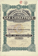 Titre Ancien - Compagnie Belge Du Gaz Catalytique - Société Anonyme - Titre De 1922 - Electricity & Gas