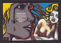 CPM Salon Cartes Postales Tirage 30 Ex Numérotés Signés Non Circulé Nu Féminin Nude Femme Nue Charleroi - Collector Fairs & Bourses