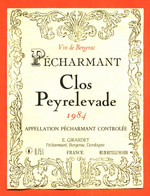 étiquette De Vin Pécharmant Clos Peyrelevade 1984 E Girardet à Pécharmant - 75 Cl - Bergerac