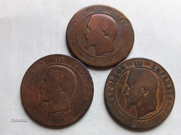 10 CENTIMES NAPOLEON III -  1853 B - 1853 BB - 1861 BB - 10 Centimes