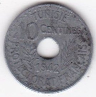Tunisie Protectorat Français. 10 Centimes 1942 , En Zinc, Lec# 117 - Túnez