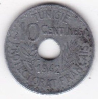 Tunisie Protectorat Français. 10 Centimes 1942 , En Zinc, Lec# 117 - Tunesië