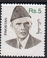 Pakistan 1998 Mohammed Ali Jinnah Definitives 5r., Wmk. Upward To Right, MNH, SG 1043a (E) - Pakistan