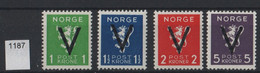 NORWAY 1941 Lion Type, Crown Values V Overprinted MLH * - Ungebraucht