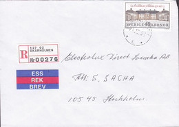 Sweden Registered Einschreiben Label SKÄRHOLMEN 1991 Cover Brief STOCKHOLM Övedkloster Stamp - Brieven En Documenten