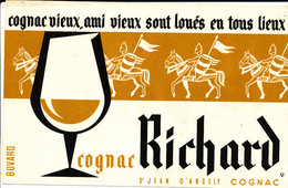 BU 1962 /   BUVARD-   COGNAC  RICHARD    ( 21,00 Cm X 13,50 Cm) - Liqueur & Bière