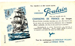 BU 1976 /   BUVARD-  LE CHOCOLAT POULAIN  CHANSONS DE FRANCE    (21,00 Cm X 12,50 Cm) - Chocolat