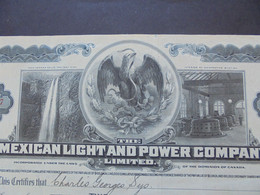 MEXIQUE - MEXICAN LIGHT & POWER CIE - TITRE DE 2 ACTIONS DE 100$ - CANADA 1935 - Other & Unclassified