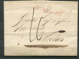 1828 Rode Stempel ANTWERPEN - Brief Naar St NICOLAS - SINT NIKLAAS - 1815-1830 (Periodo Holandes)