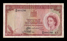 Rhodesia & Nyasaland 10 Shillings 13.01.1961 Pick 20b BC+ F+ - Rhodesië