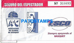 145417 ARGENTINA BS AS ESTADIO OBRAS SPORTS BASKET YEAR 2006 ENTRADA TICKET NO POSTCARD - Toneel & Vermommingen