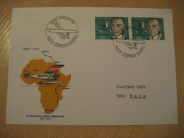 CAIRO Zurich Nairobi Cape Town 1977 CH Airline First Flight Cancel Cover EGYPT SWITZERLAND KENYA SOUTH AFRICA - Lettres & Documents