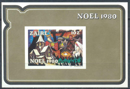 Zaire, 1980, Christmas, Painting, MNH Imperforated, Michel Block 39U - Andere & Zonder Classificatie