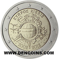 2 Euro CHIPRE 2012 10 Aniversario TYE - CYPRUS - NUEVA - SIN CIRCULAR - NEW 2€ - Cyprus