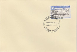 Guernsey - Alderney 1971 Postal Strike Cover To Denmark Bearing Viscount 3s Overprinted Europa 1965 - Non Classés