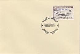 Guernsey - Alderney 1971 Postal Strike Cover To Pakistan Bearing DC-3 6d Overprinted Europa 1965 - Non Classés