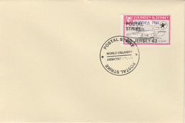 Guernsey - Alderney 1971 Postal Strike Cover To Jersey Bearing Flying Boat Saro Cloud 3d Overprinted Europa 1965 - Ohne Zuordnung