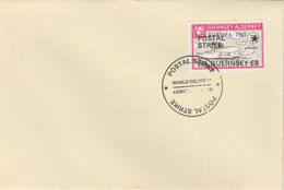 Guernsey - Alderney 1971 Postal Strike Cover To Guernsey Bearing Flying Boat Saro Cloud 3d Overprinted Europa 1965 - Ohne Zuordnung