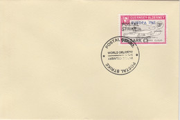 Guernsey - Alderney 1971 Postal Strike Cover To Sark Bearing Flying Boat Saro Cloud 3d Overprinted Europa 1965 - Unclassified