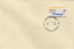 Guernsey - Alderney 1971 Postal Strike Cover To Alderney Bearing 1967 DC-3 6d Overprinted 'POSTAL STRIKE VIA ALDERNEY £3 - Unclassified