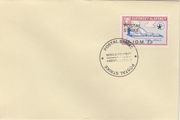 Guernsey - Alderney 1971 Postal Strike Cover To Isle Of Man Bearing 1967 Dart Herald 1s Overprinted 'POSTAL STRIKE VIA I - Unclassified