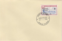 Guernsey - Alderney 1971 Postal Strike Cover To Ireland Bearing 1967 Dart Herald 1s Overprinted 'POSTAL STRIKE VIA EIRE - Unclassified