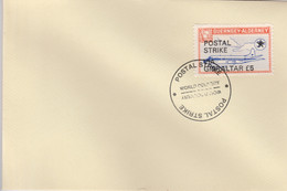 Guernsey - Alderney 1971 Postal Strike Cover To Gibraltar Bearing 1967 Viscount 3s Overprinted 'POSTAL STRIKE VIA GIBRAL - Zonder Classificatie