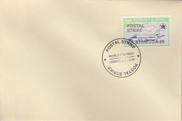 Guernsey - Alderney 1971 Postal Strike Cover To Bermuda Bearing 1967 Heron 1s6d Overprinted 'POSTAL STRIKE VIA BERMUDA £ - Non Classificati